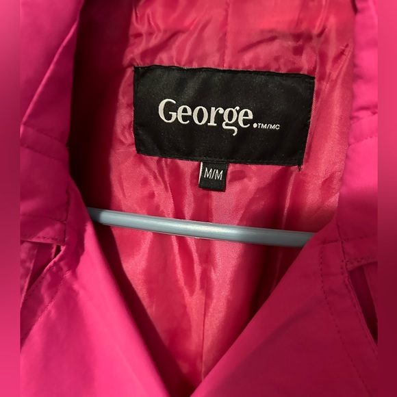 Hot Pink Belted Short Trench Coat - Picture 3 of 3